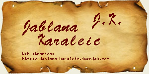 Jablana Karaleić vizit kartica